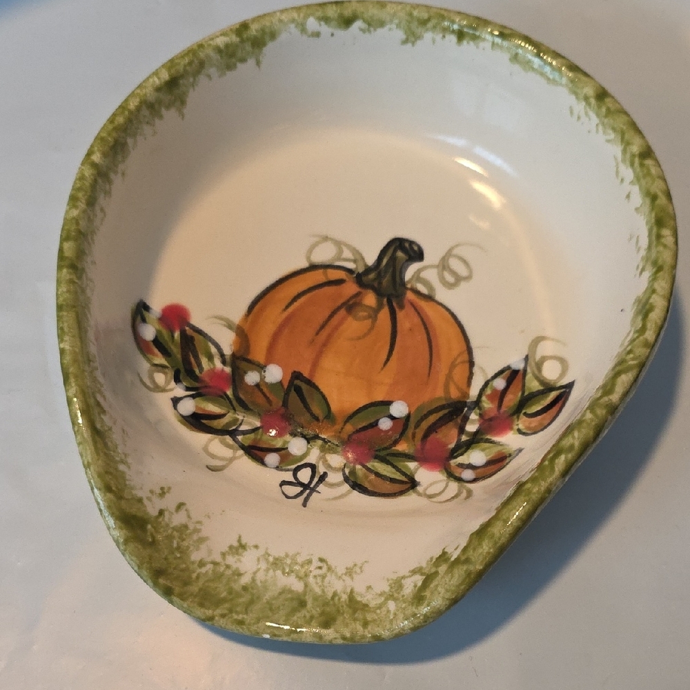 Hand-Painted Pumpkin Spoon Rest